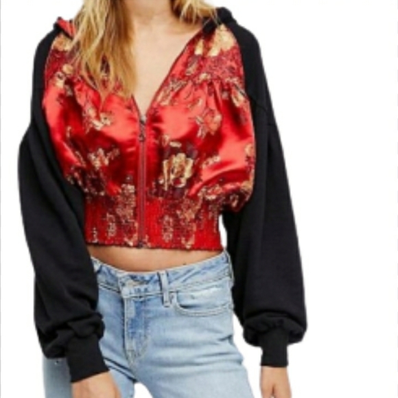 cropped hooded bomber jacket